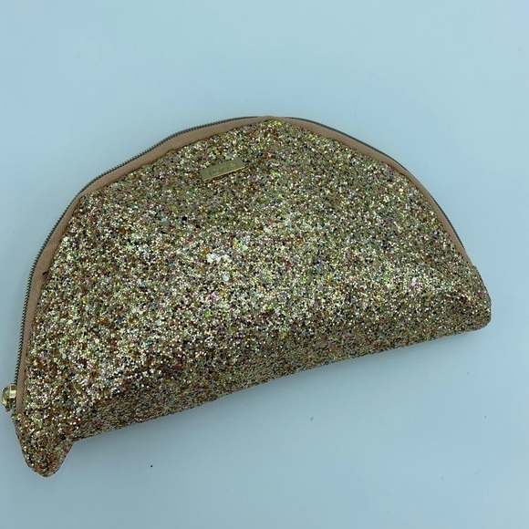 TARTE Glitter Half Moon Makeup Case Clutch NWT - Picture 1 of 7